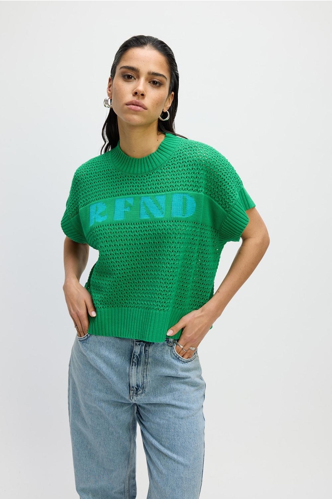 KNITTED SLEEVLESS SWEATER BIANCA R2503698667 700 GREEN